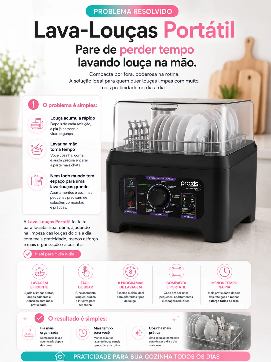 Lava-Louças Portátil - Pare de perder tempo lavando louça na mão