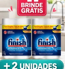 2 unidades de sabão Finish Advanced 1kg de brinde